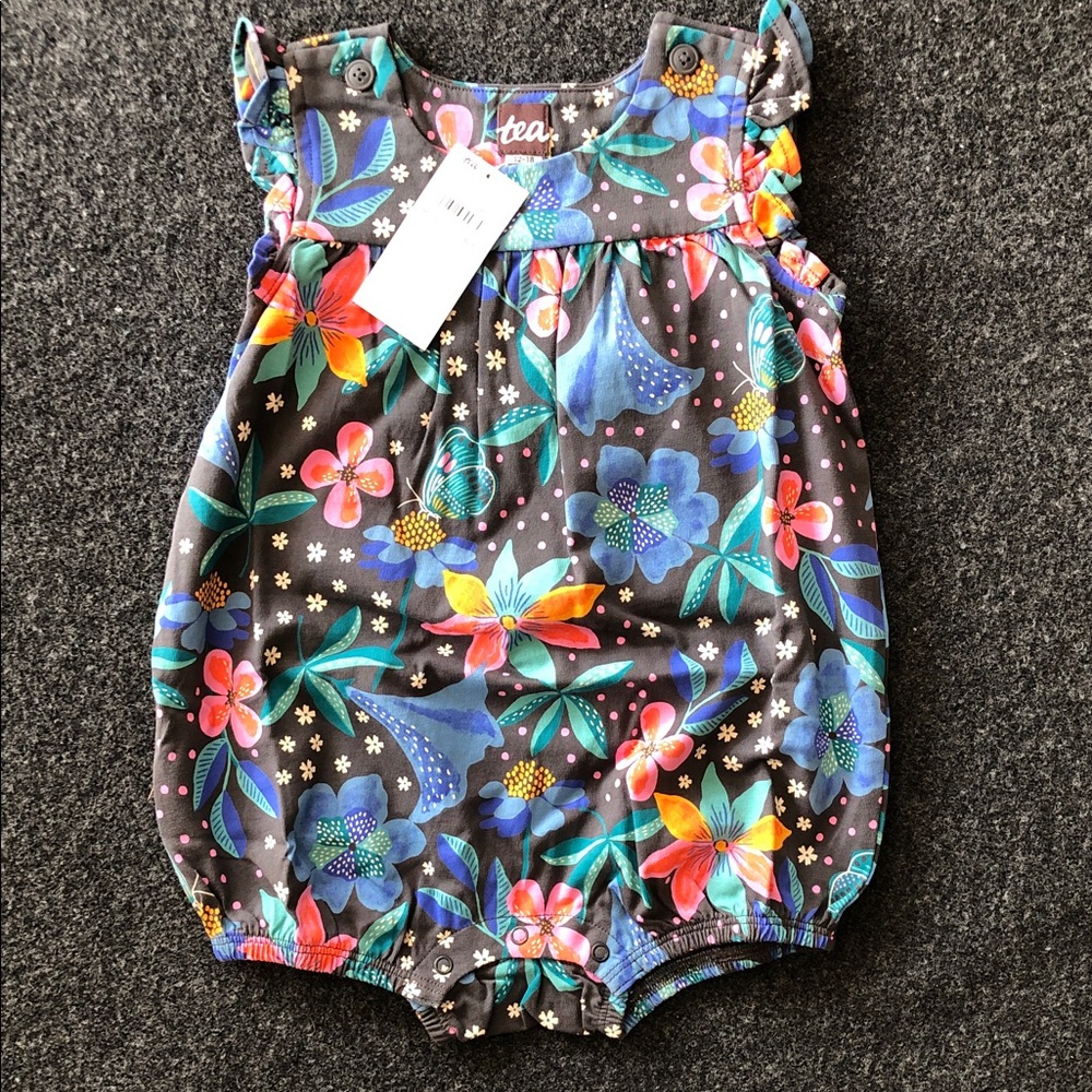 Tea Collection Multicolor Floral Romper - Picture 3 of 6